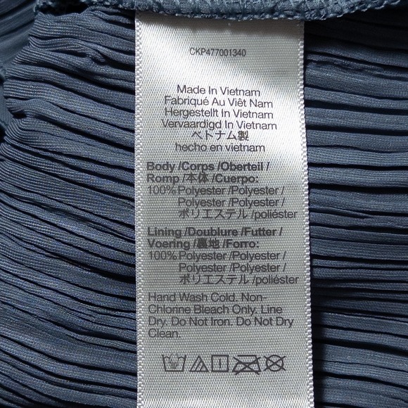 Madewell Plissé Mini Tee Dress Womens Sz 14 Teapot Blue Pleated Crinkle Casual - Picture 8 of 8